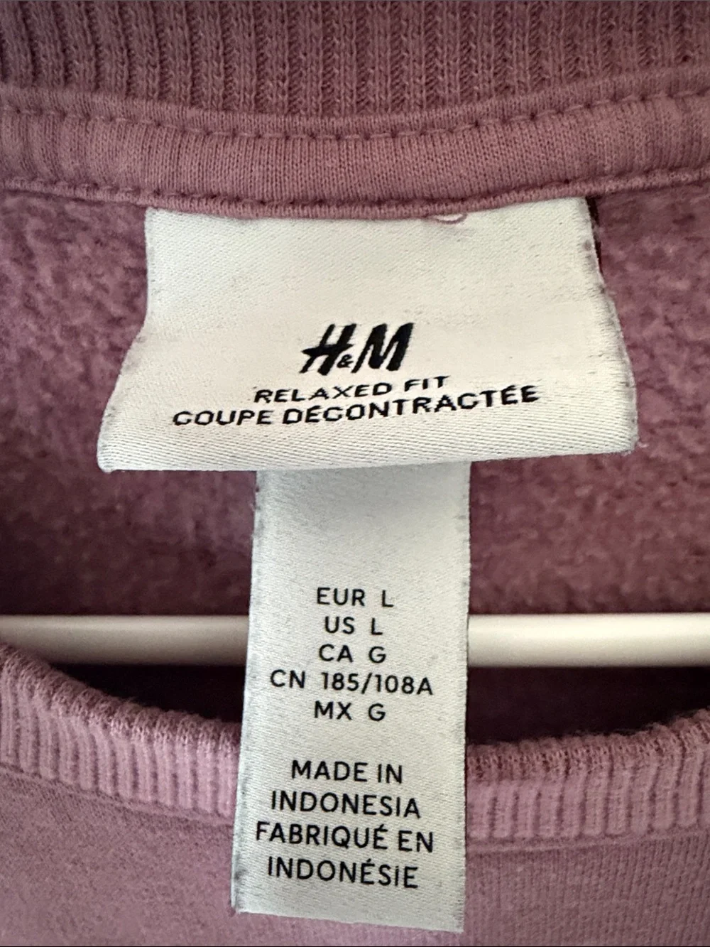 H&M Mauve Relaxed Fit Crewneck Sweatshirt